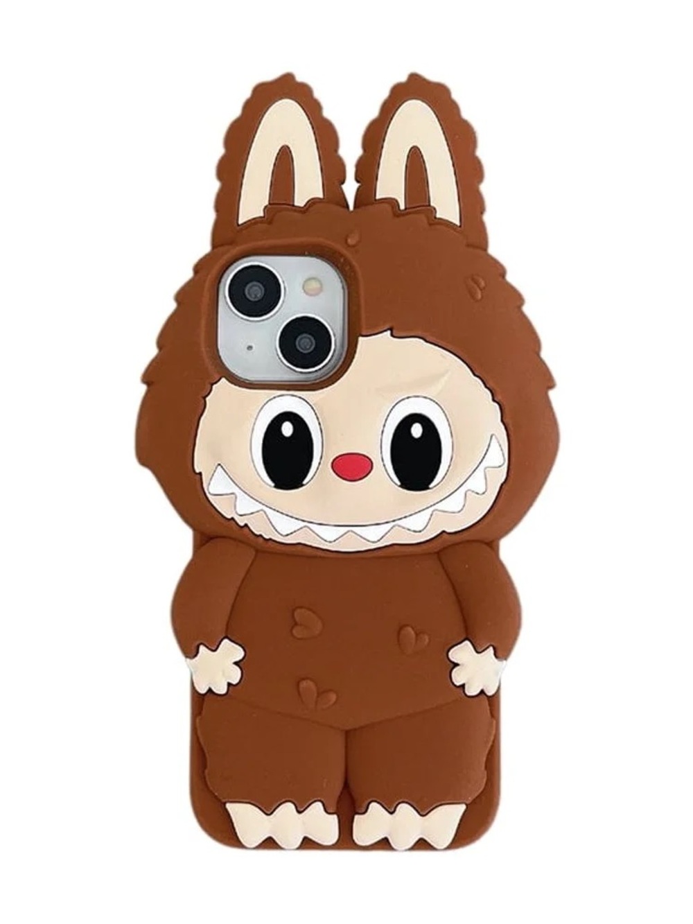 Brown Labubu Silicone iPhone Case